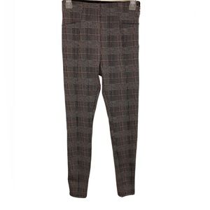 Plaid pants with side zip